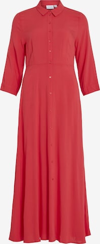 VILA - Vestido camisero en rojo: frente