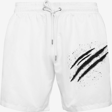 Plein Sport - Bermudas en blanco: frente