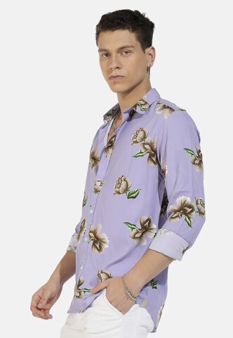 Campus Sutra Regular fit Button Up Shirt 'Ronan' in Purple