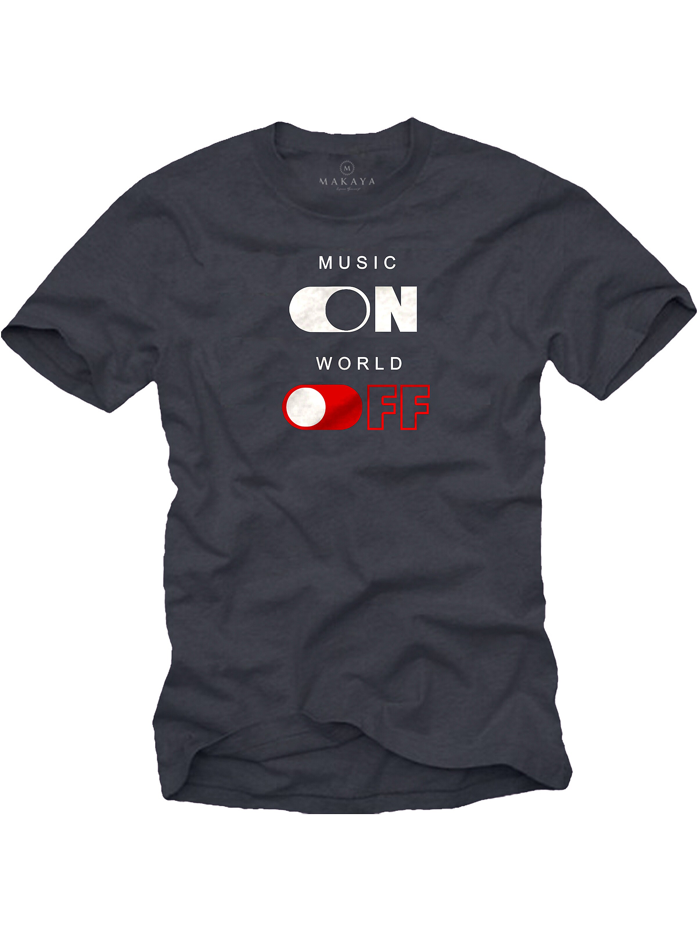 MAKAYA Shirt 'World Off' in Grey: front