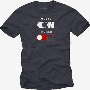 MAKAYA Shirt 'World Off' in Grey: front