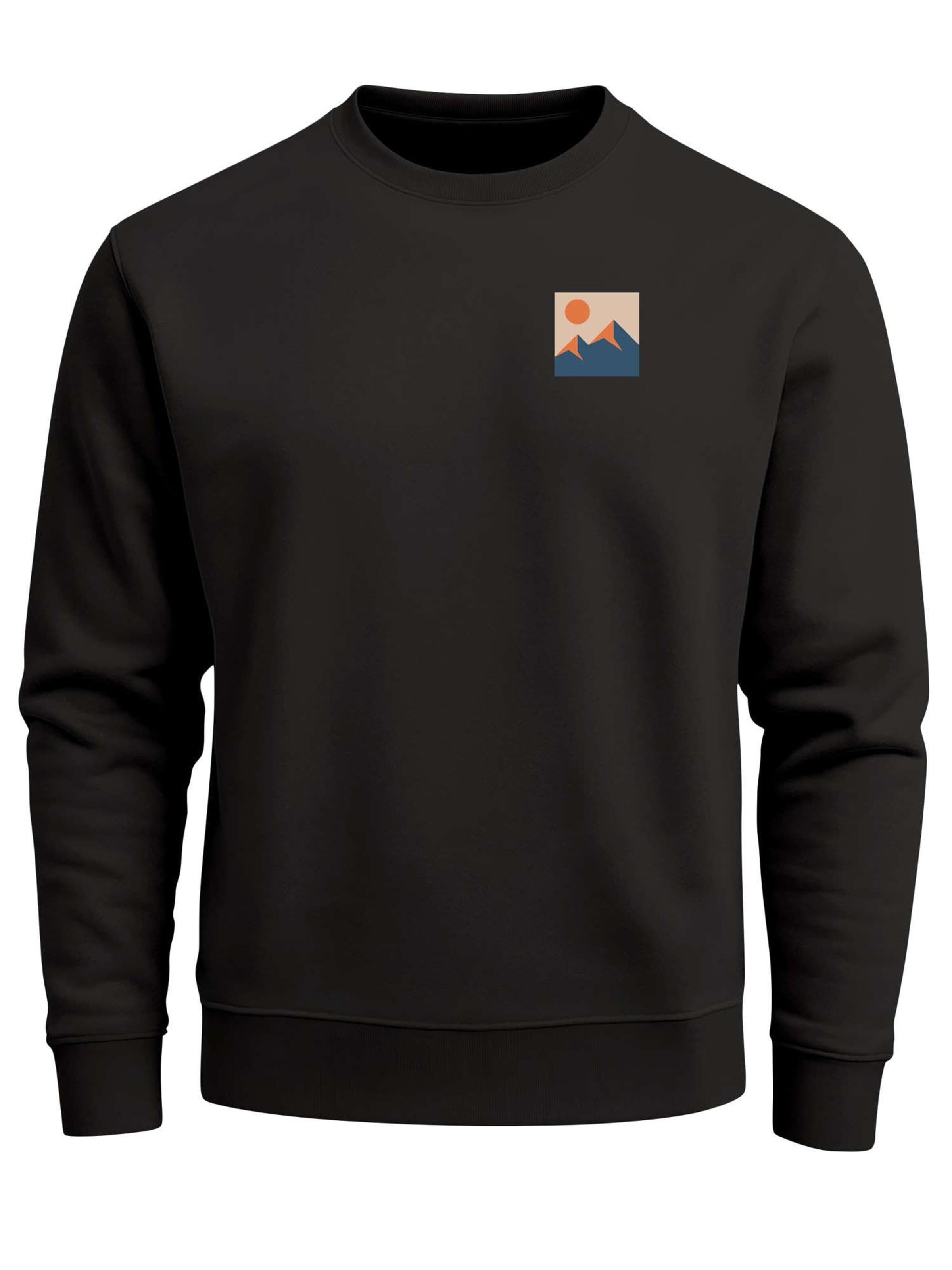 Neverless Sweatshirt 'Minimal Mountain'‌ in Schwarz: Vorderseite