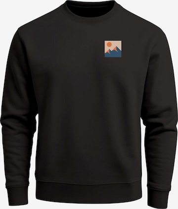 Neverless Sweatshirt 'Minimal Mountain' in Schwarz: Vorderseite