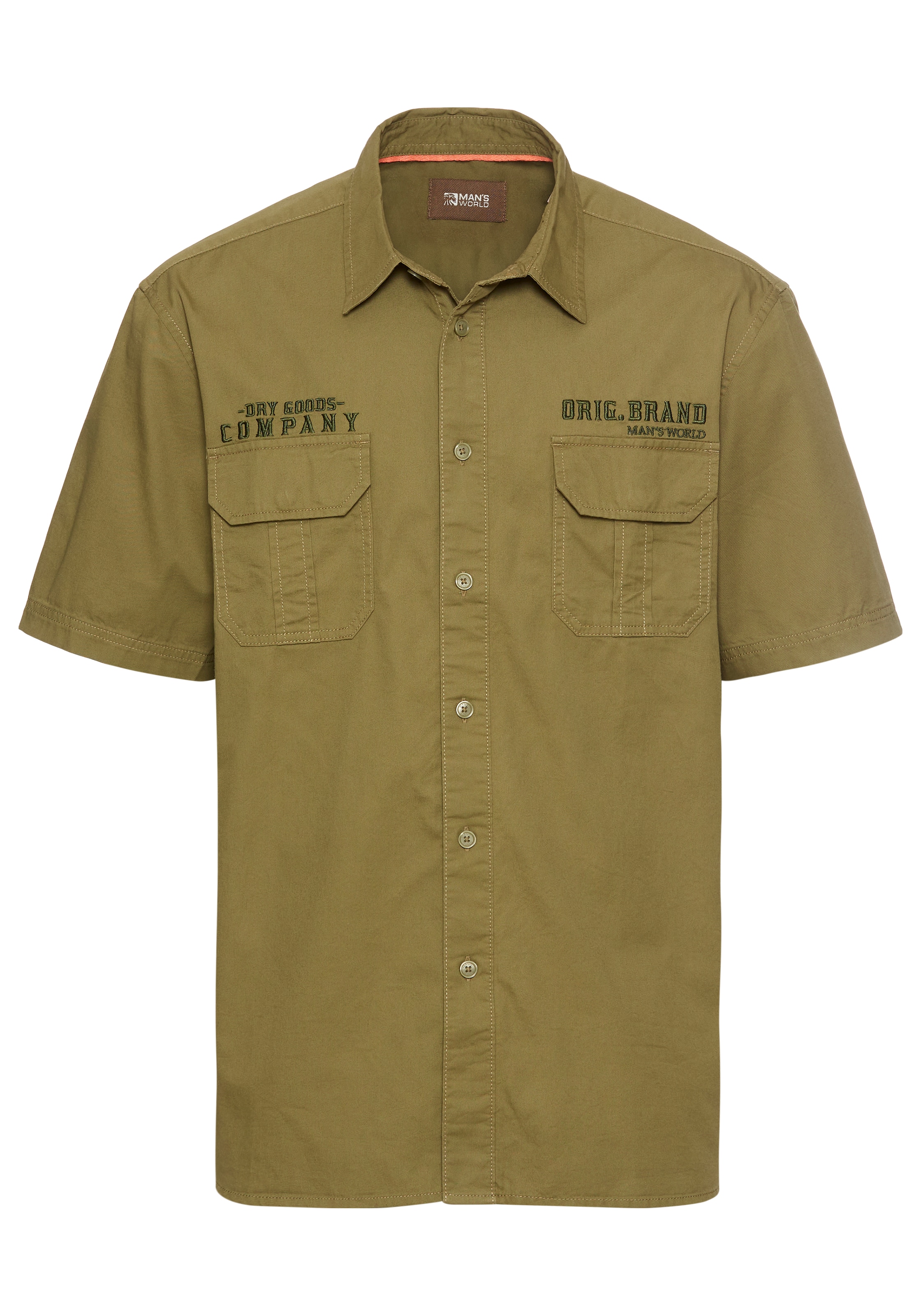 Man's World Regular Fit Hemd in Grün: Vorderseite