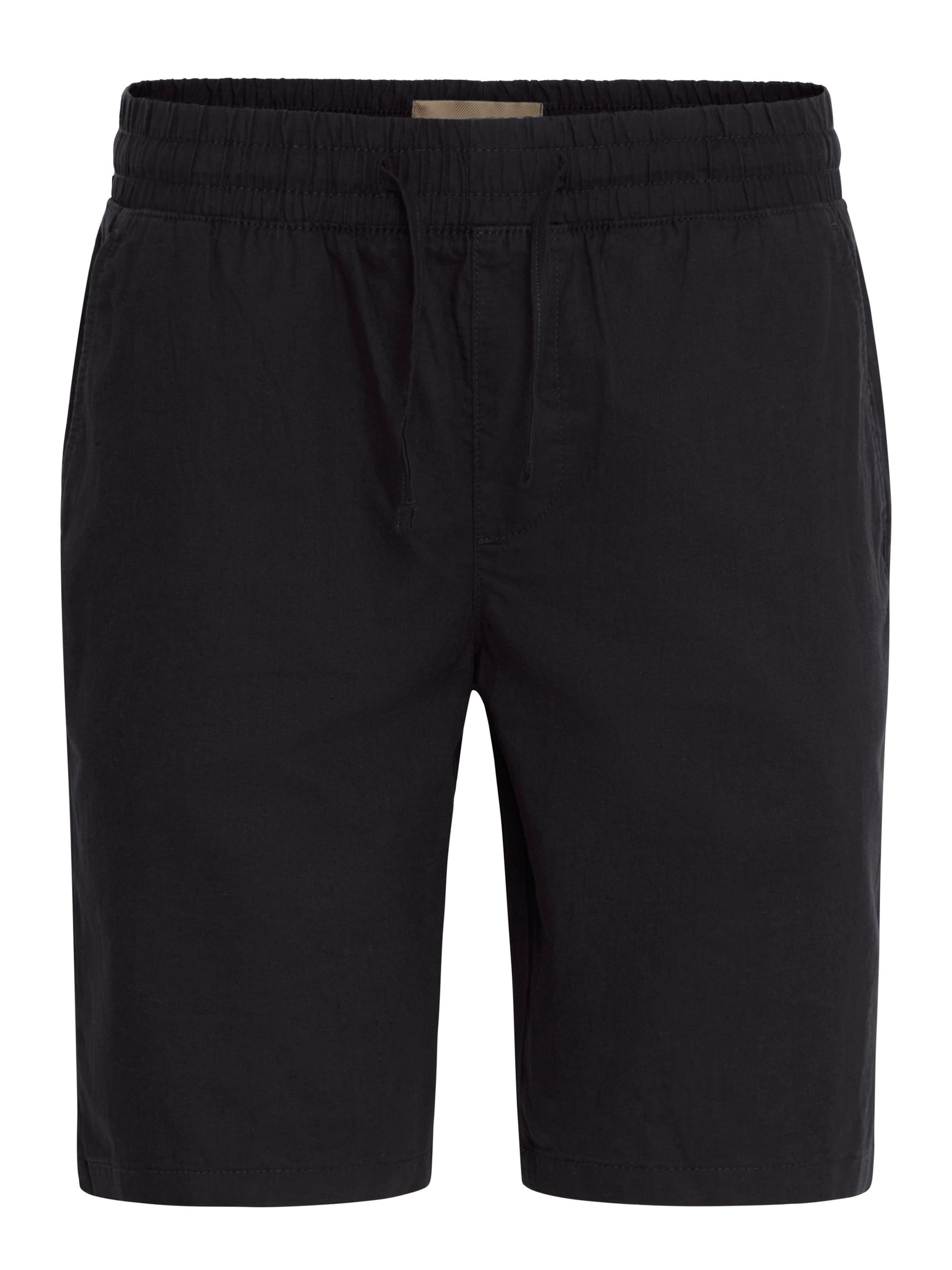 BLEND Regular Leinenhose ' BHVOLK ' mit praktischen Taschen in Schwarz: Vorderseite