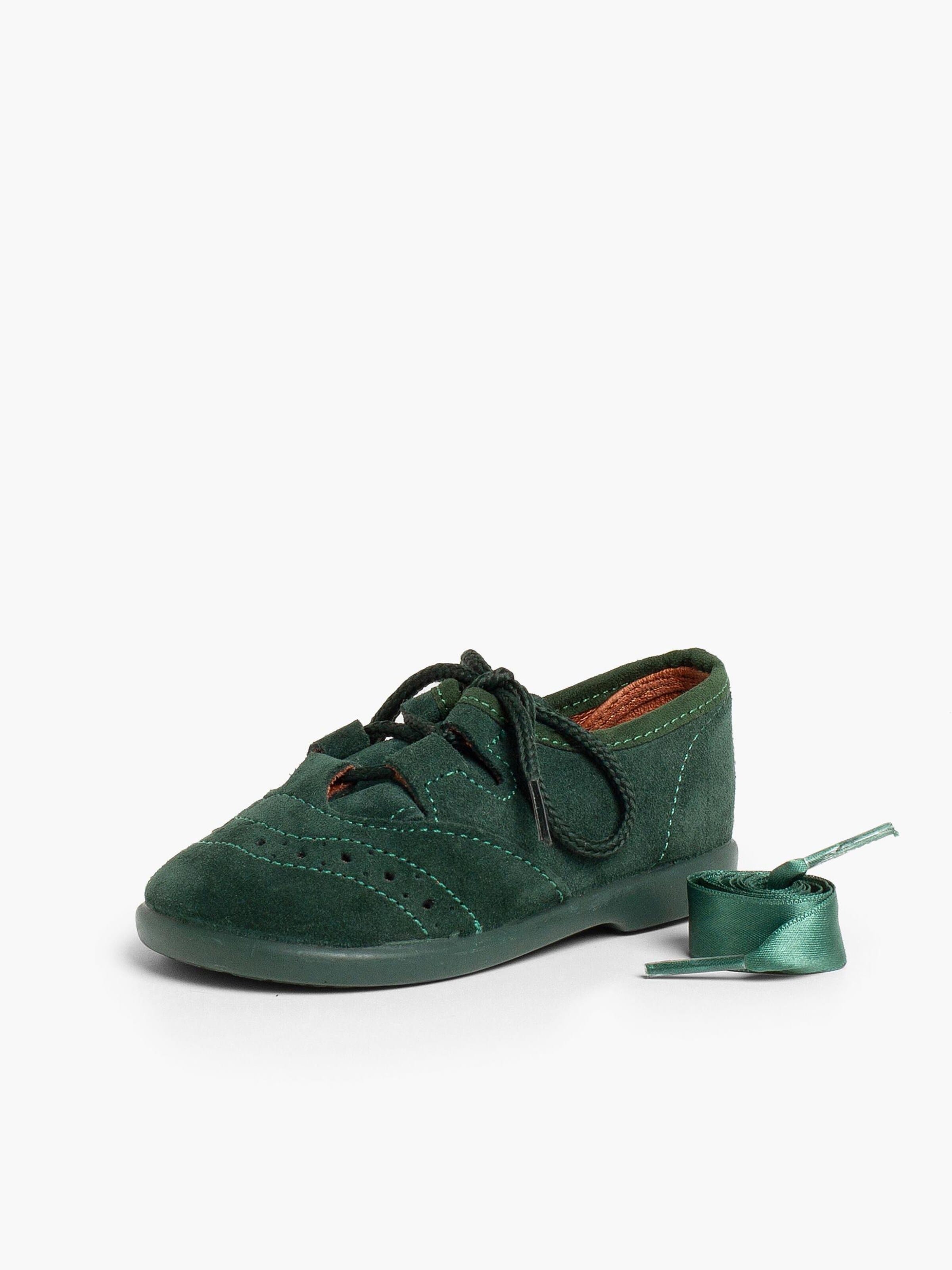 Scarpa bassa di Pisamonas in verde: frontale