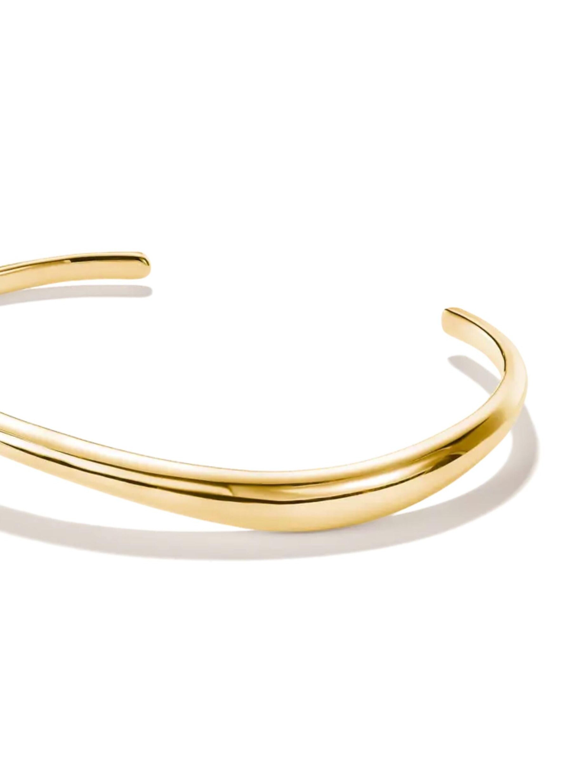 Bracelet 'Schmaler Vergoldeter Wellen-Armreif' Thomas Sabo en or : devant