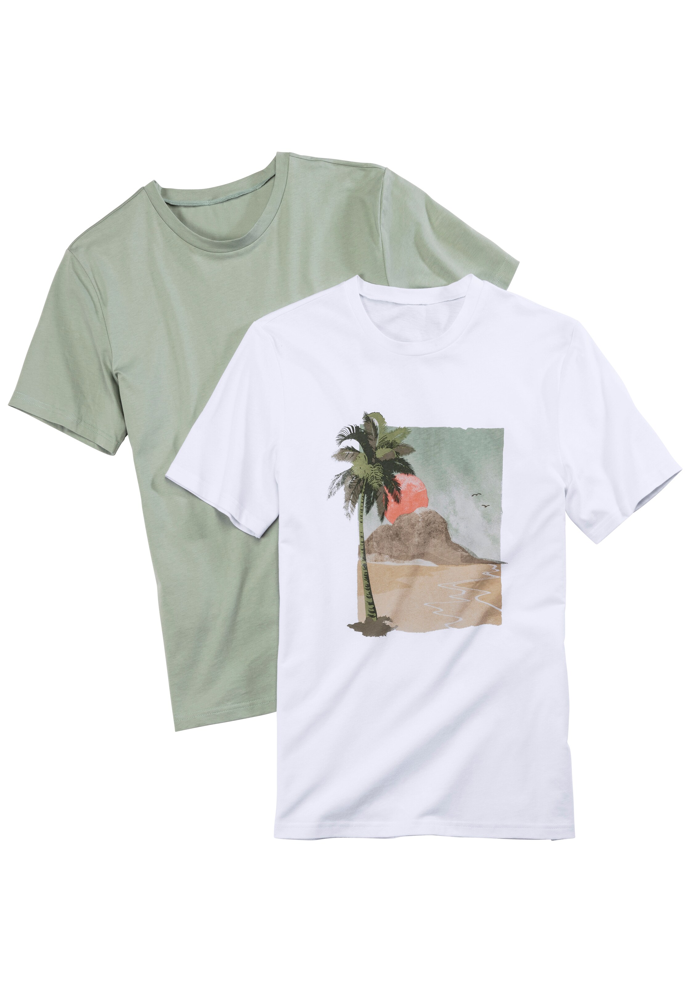BEACH TIME Shirt in Green: front