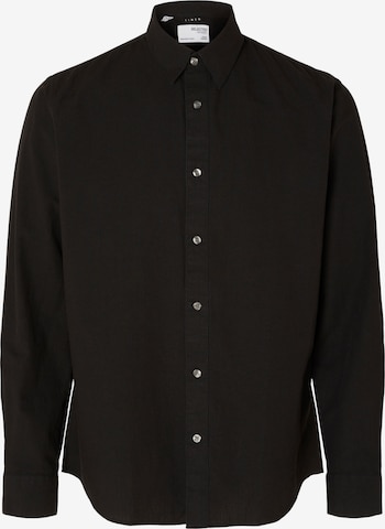 SELECTED HOMME Button Up Shirt in Black: front