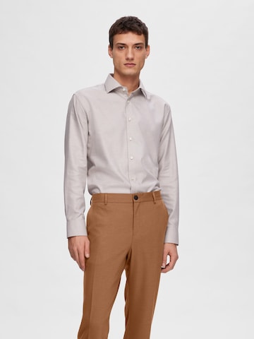Regular fit Camicia 'Duke' di SELECTED HOMME in beige: frontale