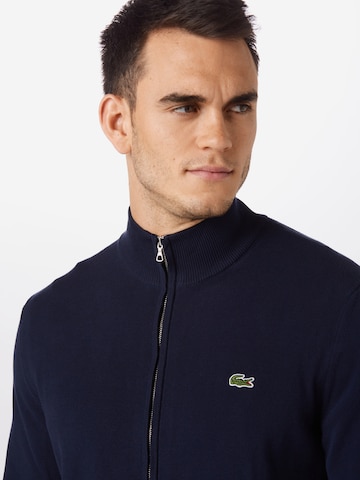 LACOSTE - Regular Fit Casaco de malha em azul