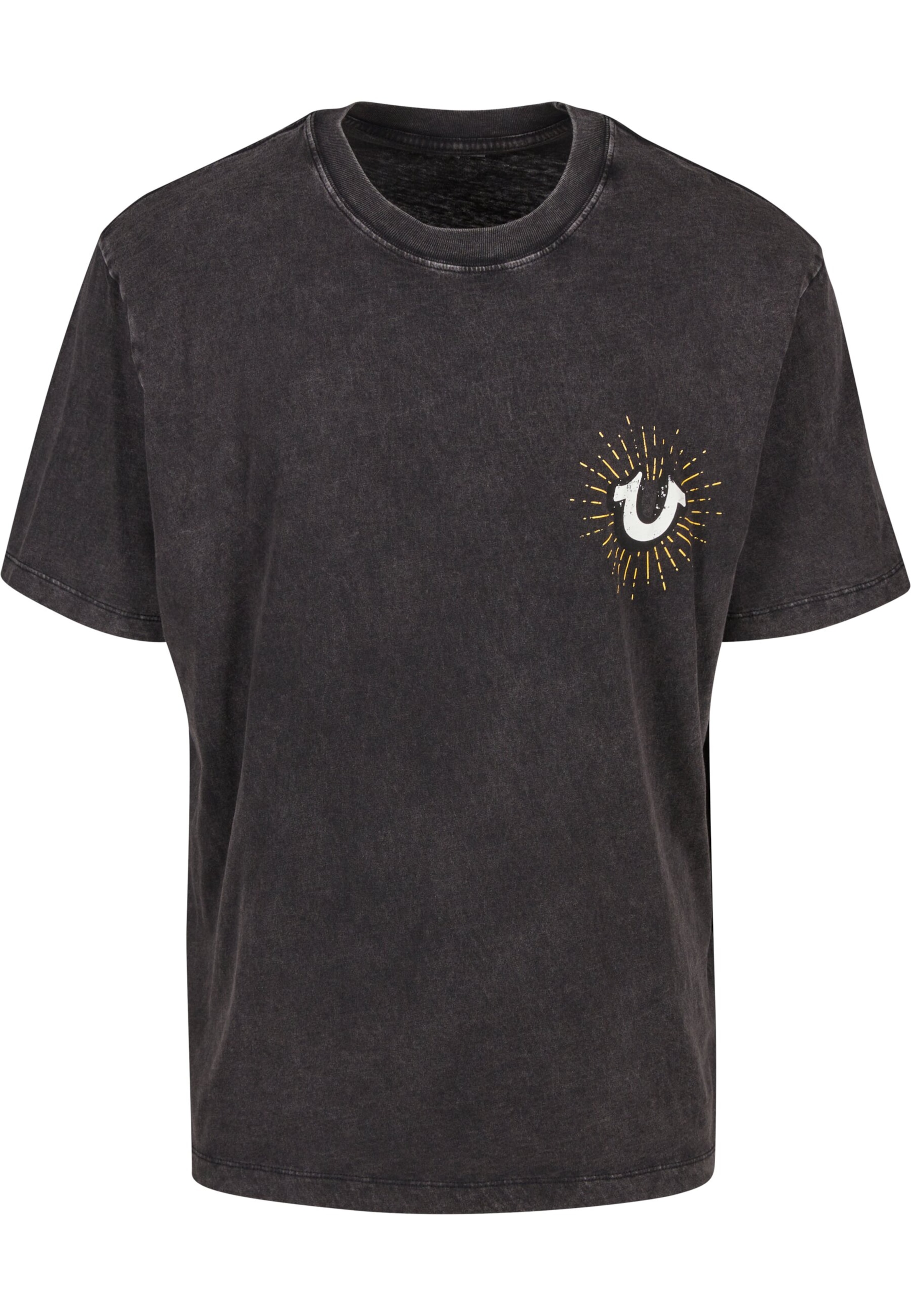 True Religion T-Shirt 'MINERAL SHINING CREST' in Schwarz: Vorderseite