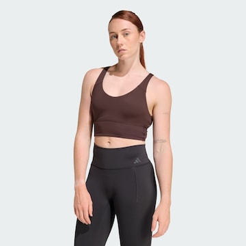 Bustier Soutien-gorge de sport 'Studio All Me' ADIDAS PERFORMANCE en marron : devant