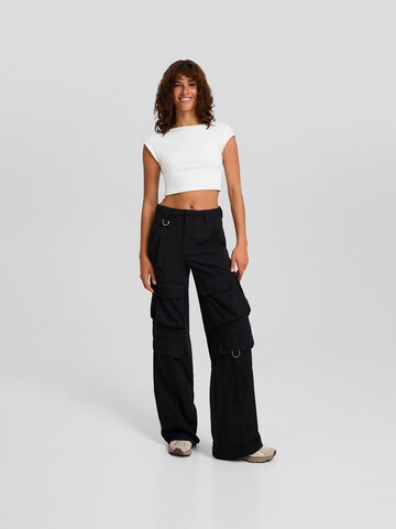 Bershka Regular Hose in Schwarz