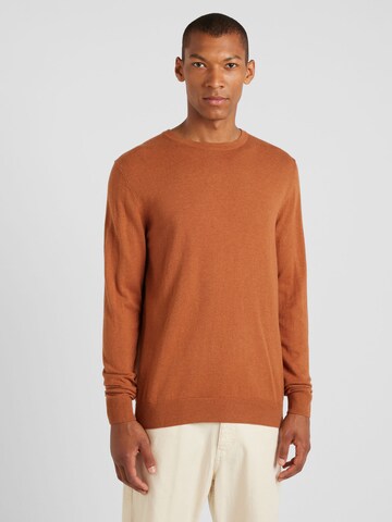 JACK & JONES Sweater 'JJEEmil' in Brown: front