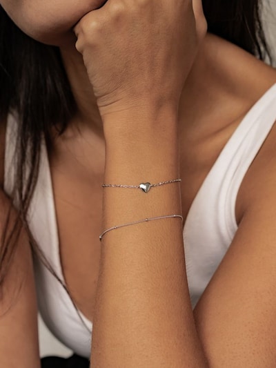 Hey Happiness Armband 'Herzensband' in silber, Produktansicht
