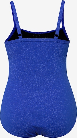 Ulla Popken Bralette Swimsuit in Blue