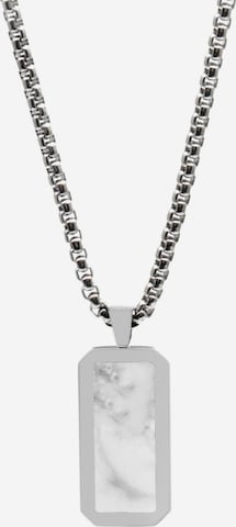 Chaîne 'Rectangle Pendant' GT Collection en blanc : devant