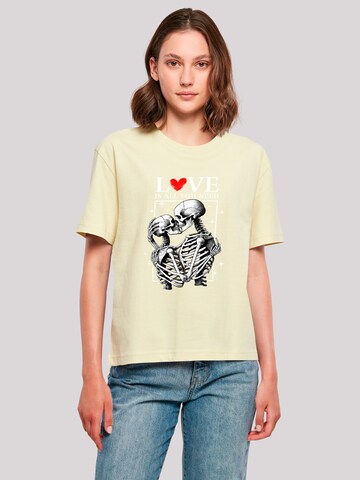 F4NT4STIC Shirt 'Love Is All You Need' in Yellow: front