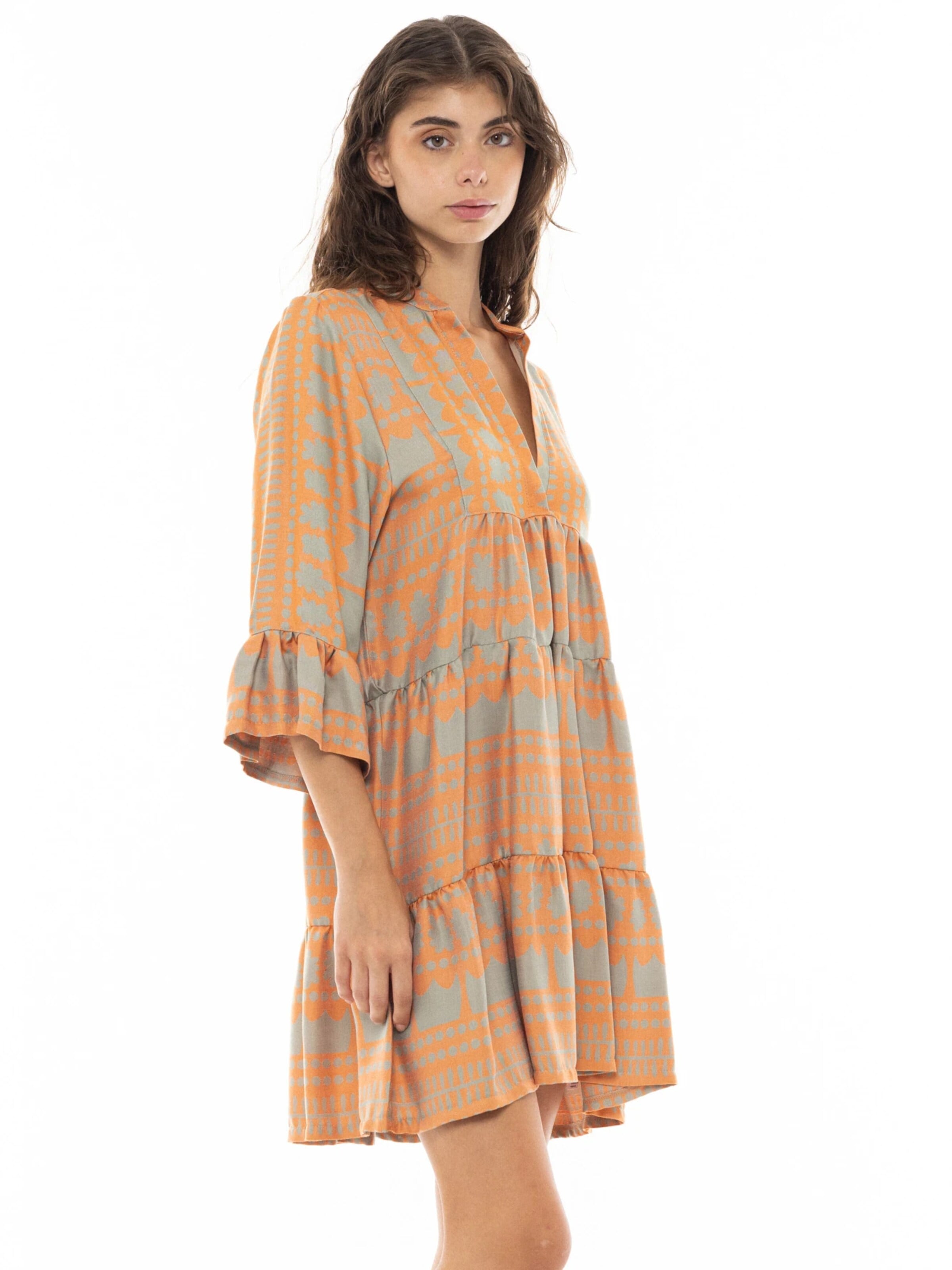 Robe d’été 'BEACHWEAR EMBROIDERY CROWN' Pink Label en orange