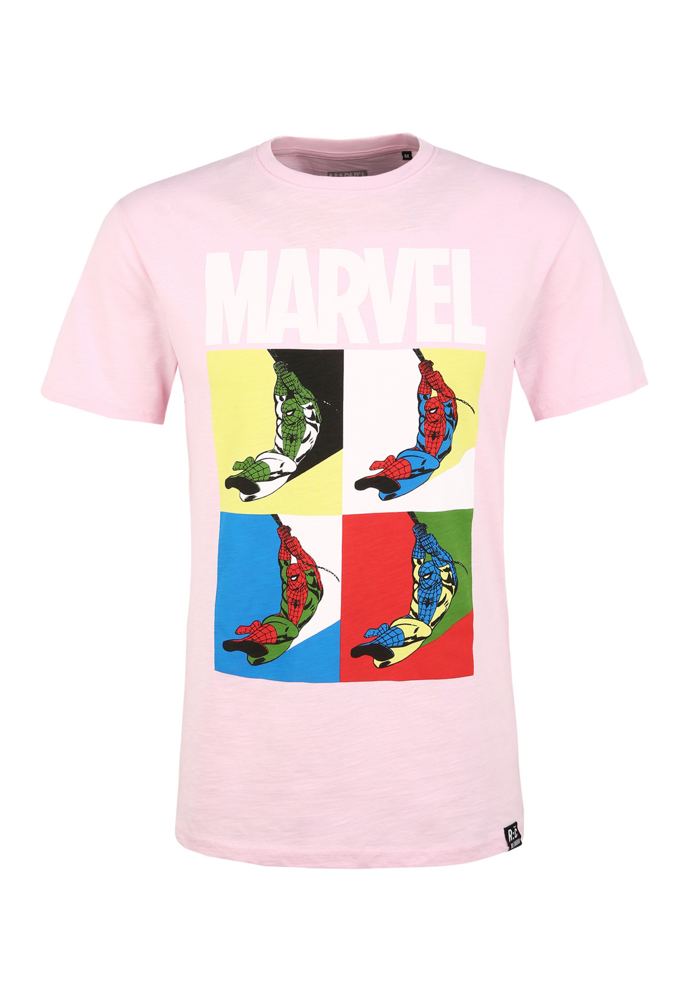 Recovered Shirt 'Marvel Spider-Man Pop Art Pink' in Rood: voorkant
