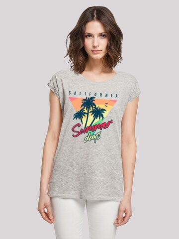 T-shirt 'California Palmen Retro' F4NT4STIC en gris : devant