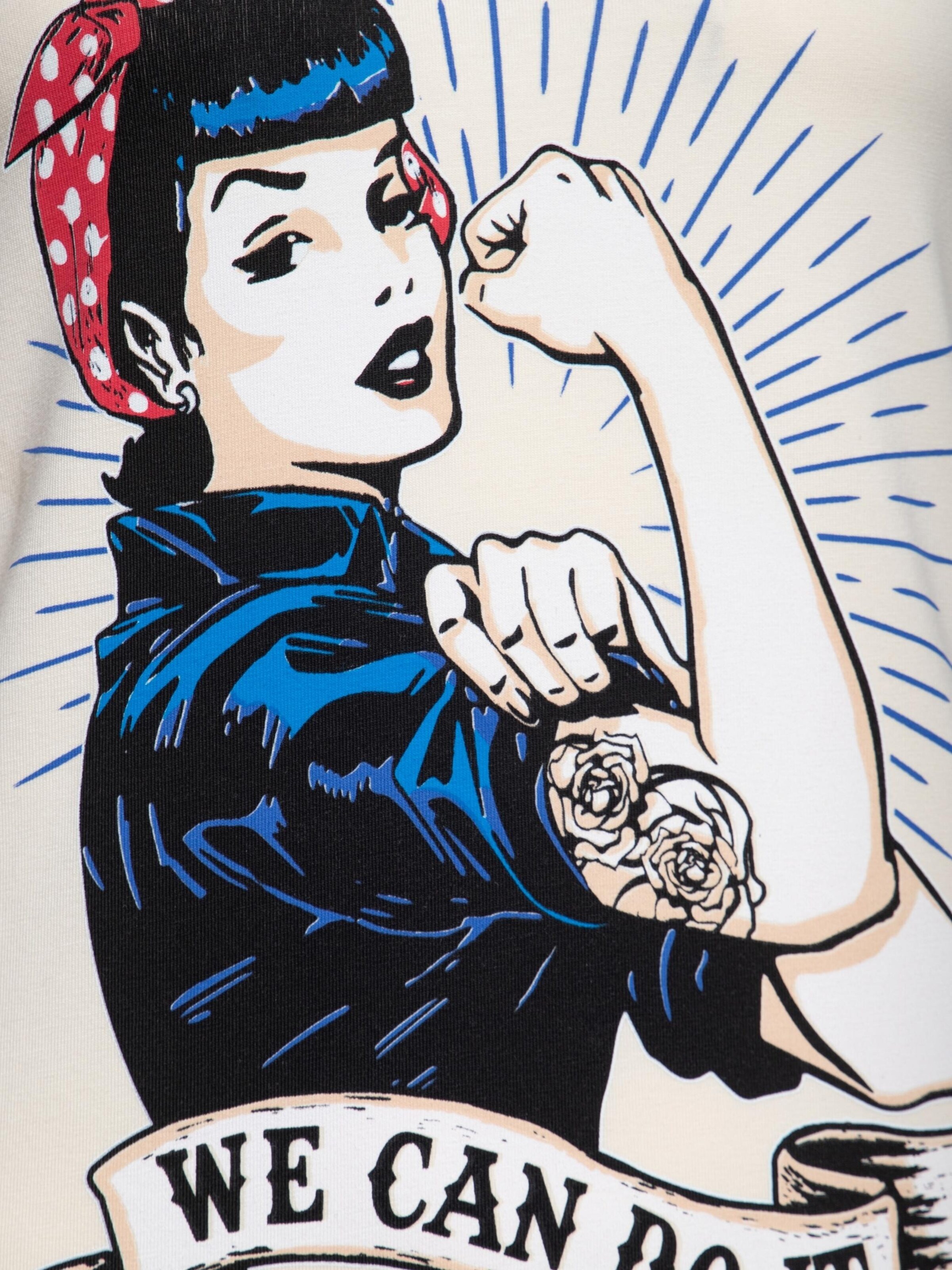 Queen Kerosin Shirt 'We can do it' in Beige