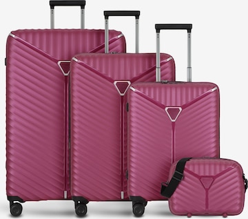 Franky Suitcase Set in Pink: front
