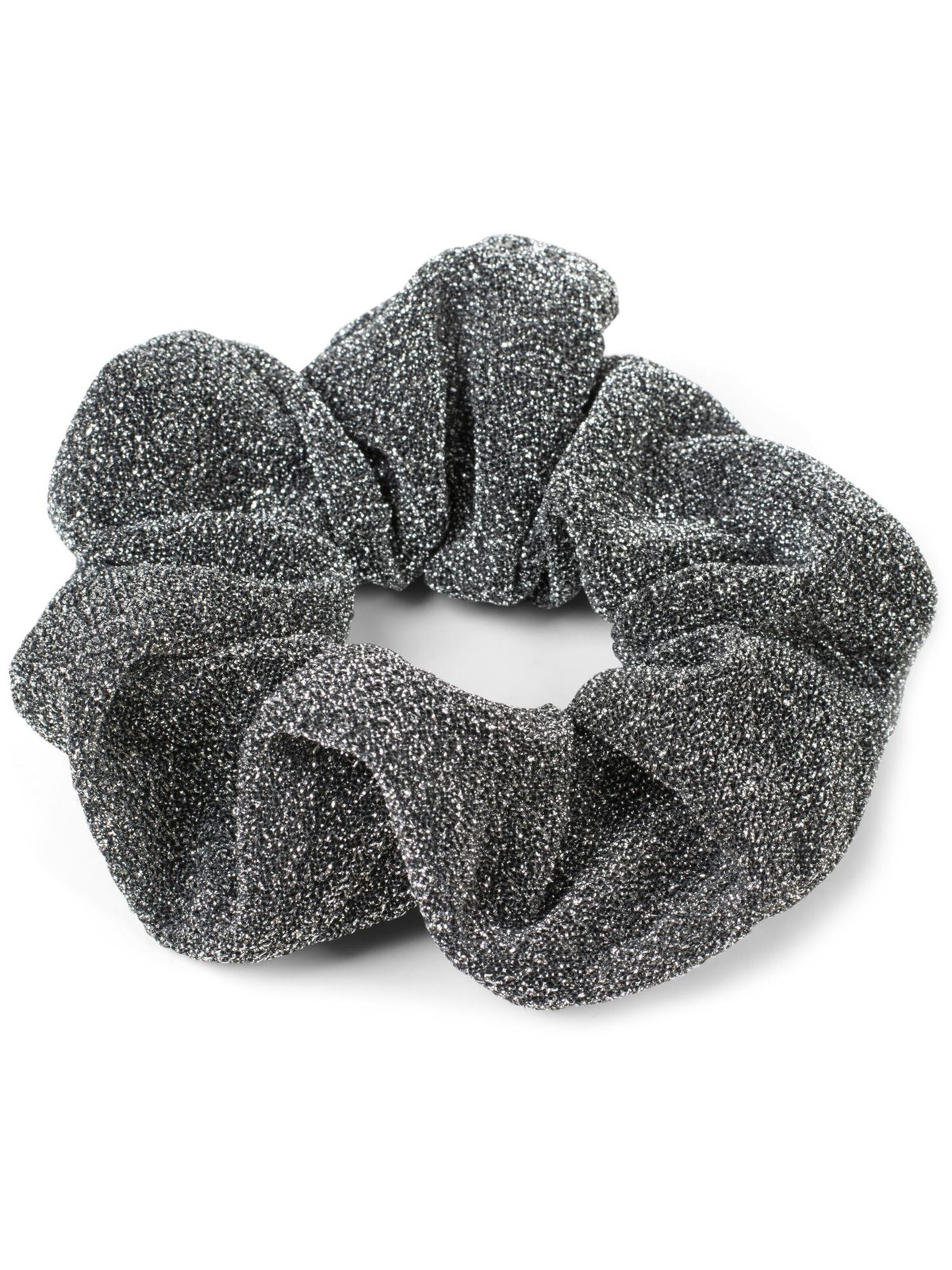 styleBREAKER Hair jewelry 'Glitzer Scrunchie Haargummi' in Silver