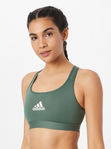 ADIDAS SPORTSWEAR Bustier Biustonosz sportowy 'Powerreact Medium-Support' w kolorze zielony: przód