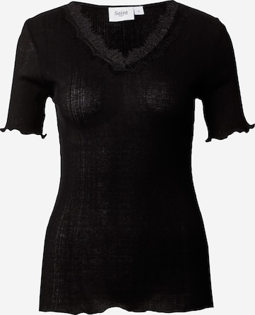 SAINT TROPEZ قميص 'Maya' بلون أسود: الأمام