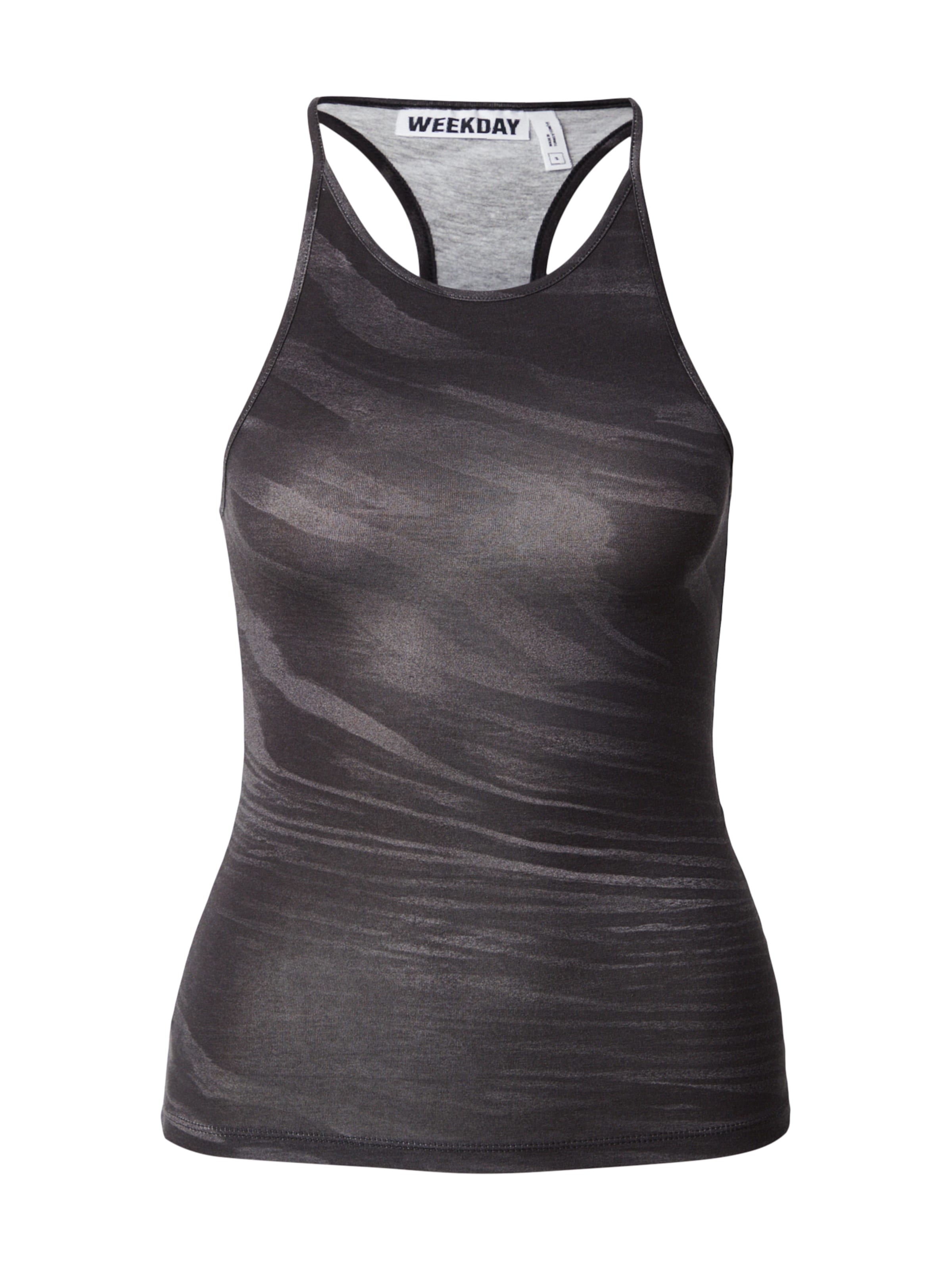 WEEKDAY Top 'Diya' v velikosti XS  | temno siva / črna barva, Prikaz izdelka