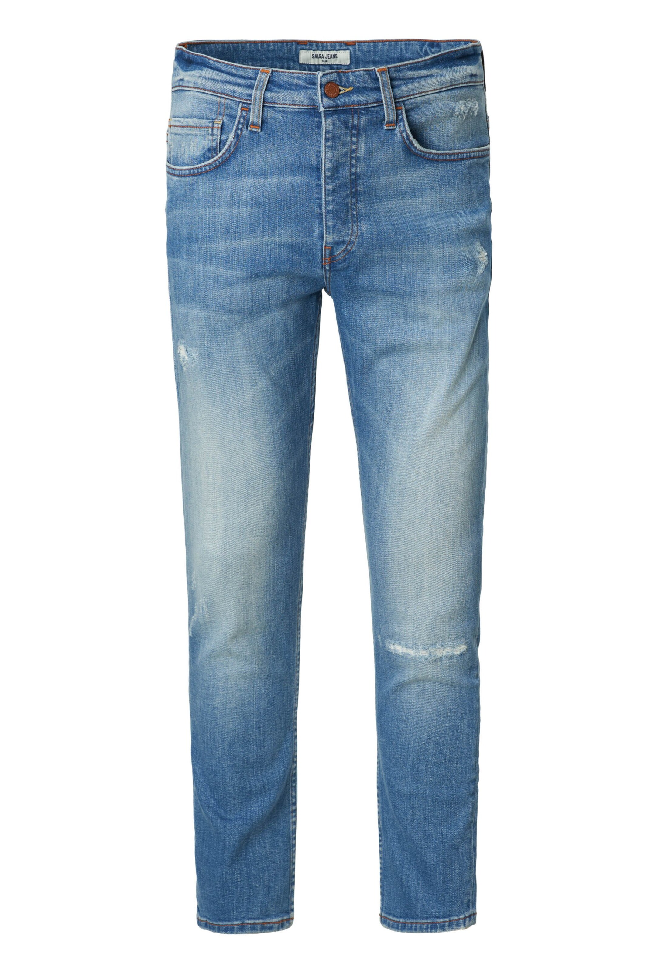 Coupe slim Jean Salsa Jeans en bleu : devant