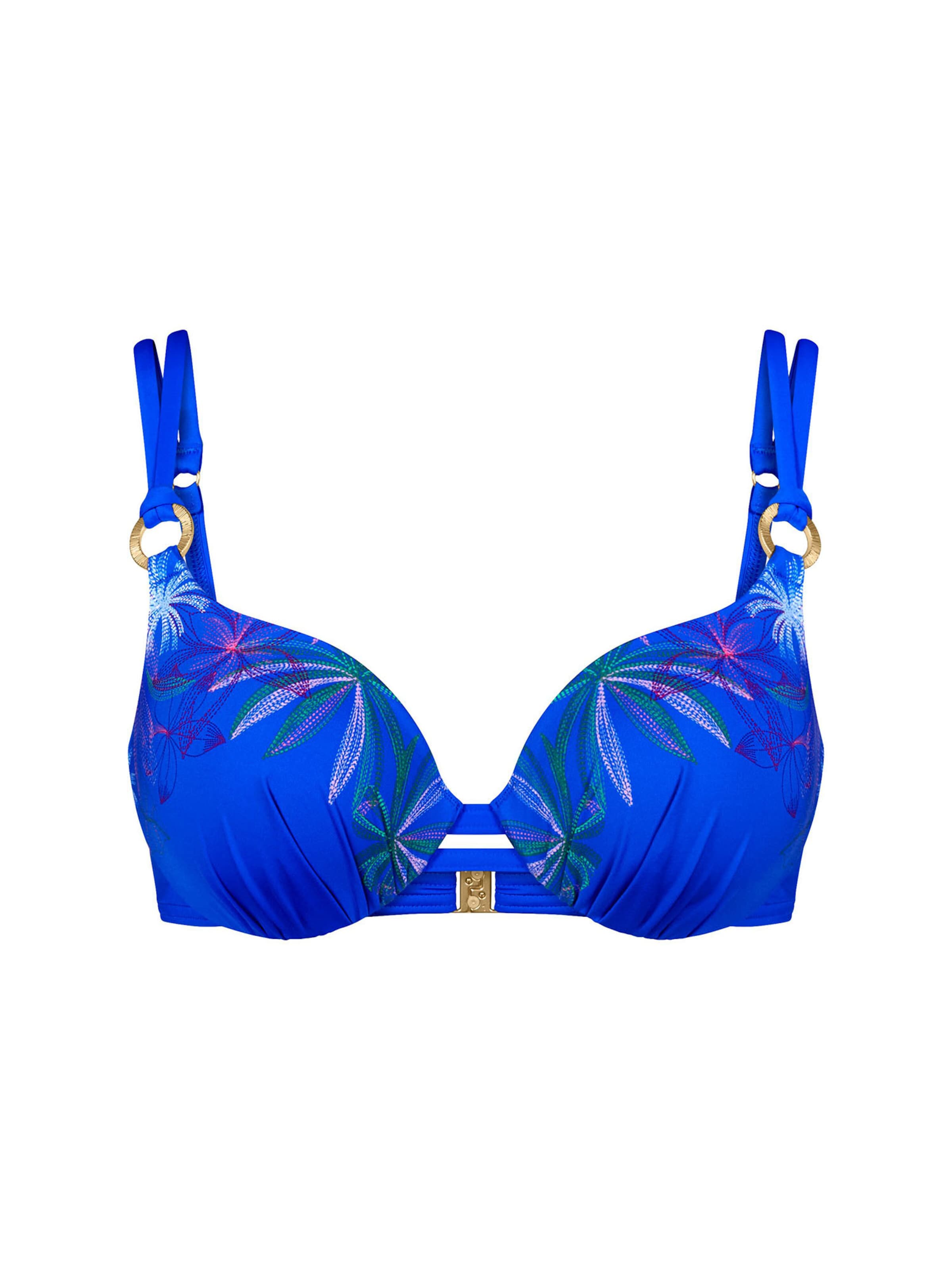 TRIUMPH Balconette Bügel-Bikini-Top ' Red Label Summer Tropics ' in Blau: Vorderseite