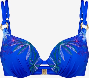 TRIUMPH Balconette Bügel-Bikini-Top ' Red Label Summer Tropics ' in Blau: Vorderseite