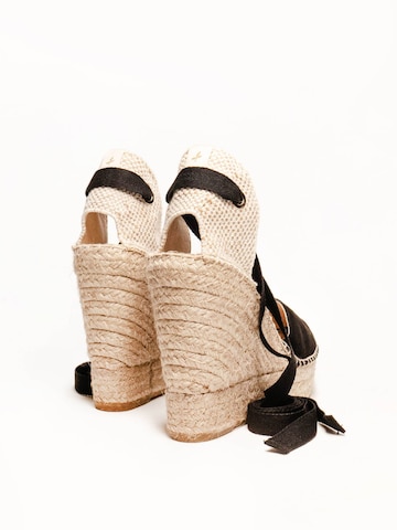 Sandalo 'Alpargata Cuña 12 cm' di Alhamas in nero