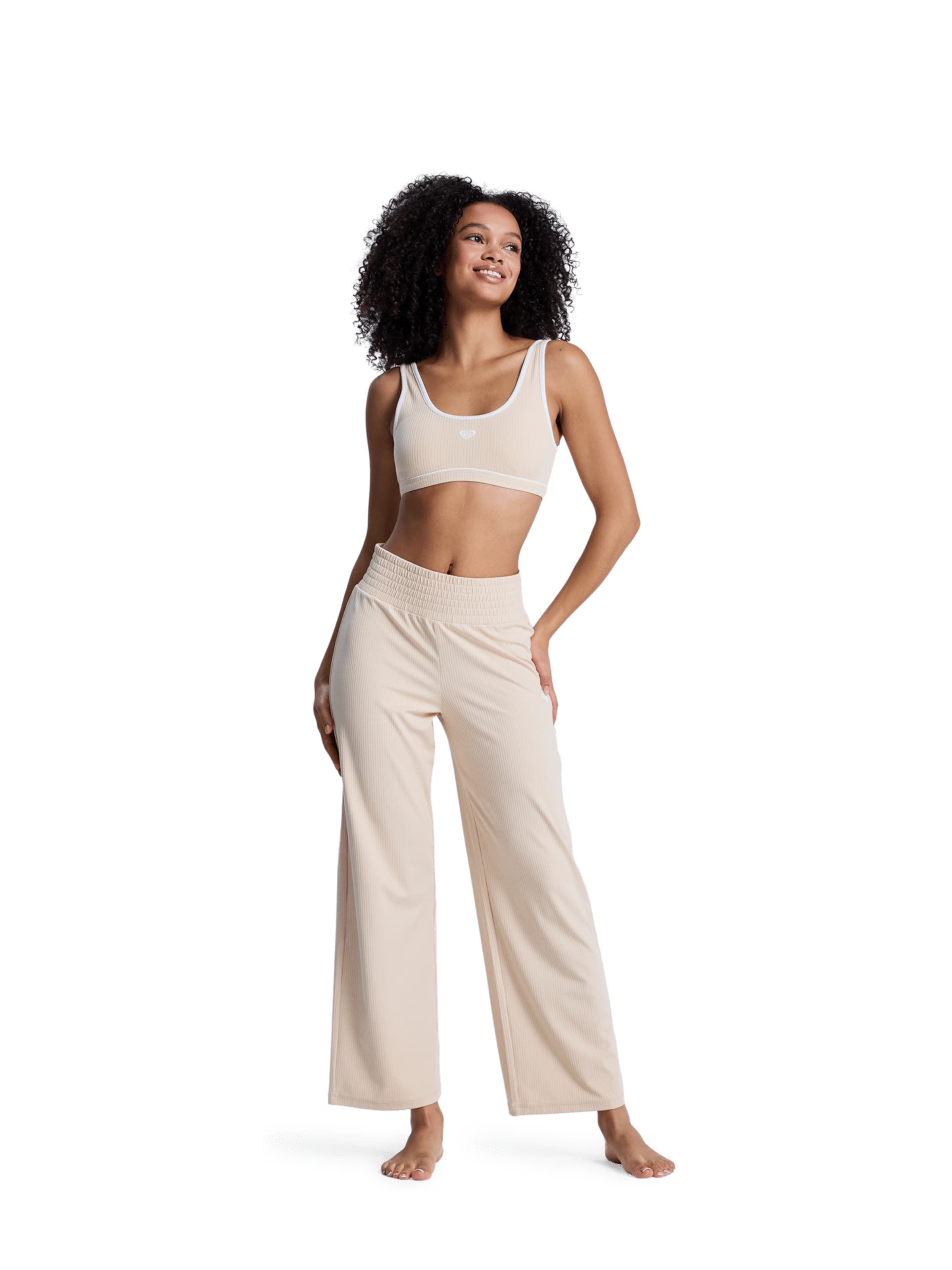 ROXY Wide Leg Hose 'Rise & Vibe' in Beige: Vorderseite