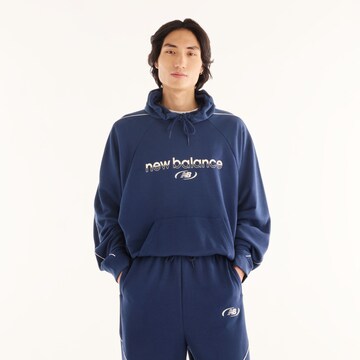 Sweat-shirt new balance en bleu : devant