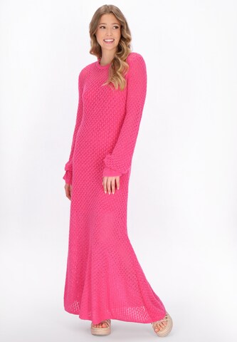 IZIA Gebreide jurk in Roze: voorkant