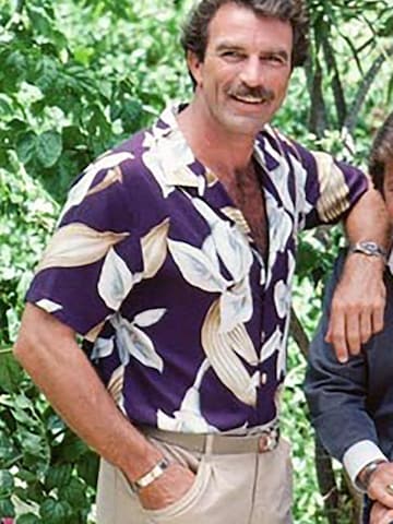 Paradise Found Regular fit Button Up Shirt 'Tom Selleck Calla' in Purple