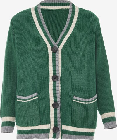 Geacă tricotată FUMO pe gri / verde / alb, Vizualizare produs