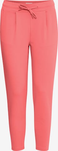 ICHI Slim fit Pleat-Front Pants 'KATE' in Orange: front