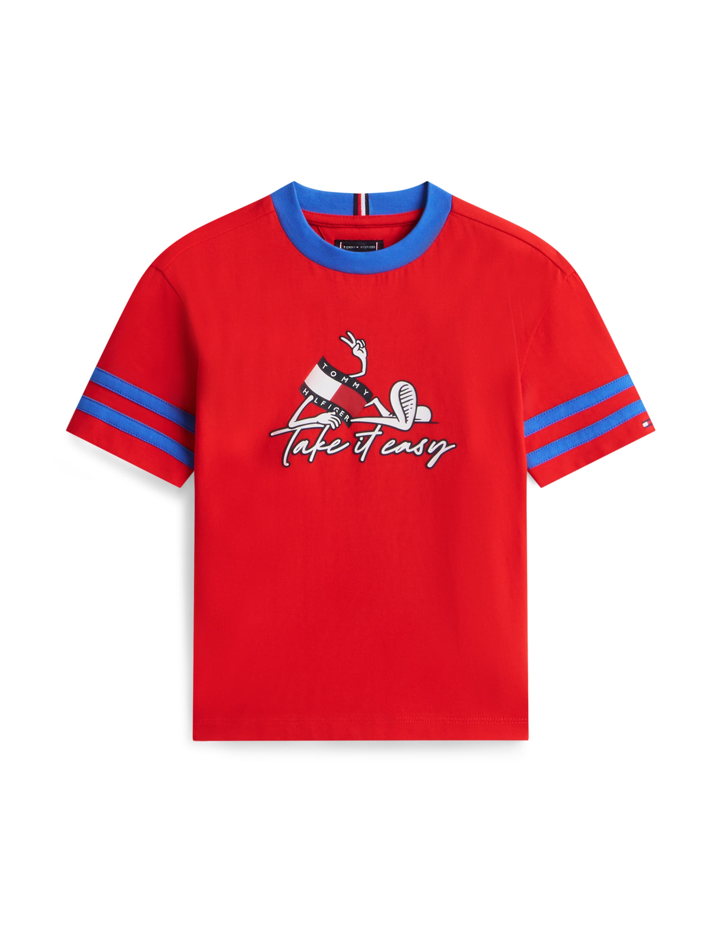 T-Shirt 'TAKE IT EASY' TOMMY HILFIGER en rouge : devant