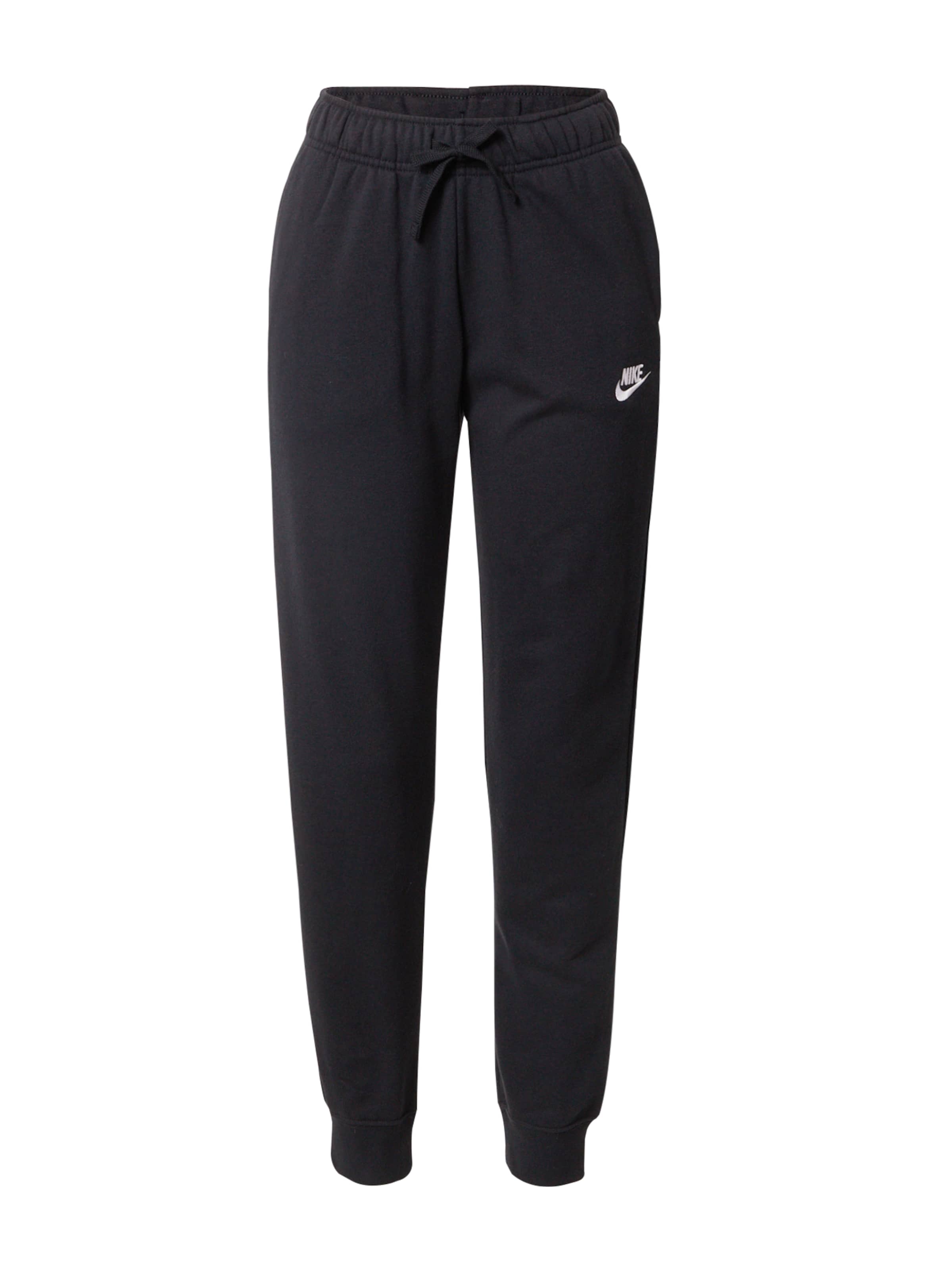 Nike Sportswear Ozke Hlače 'Club' | črna barva: sprednja stran