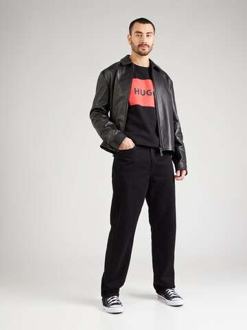 HUGO Sweatshirt 'Duragol' in Zwart