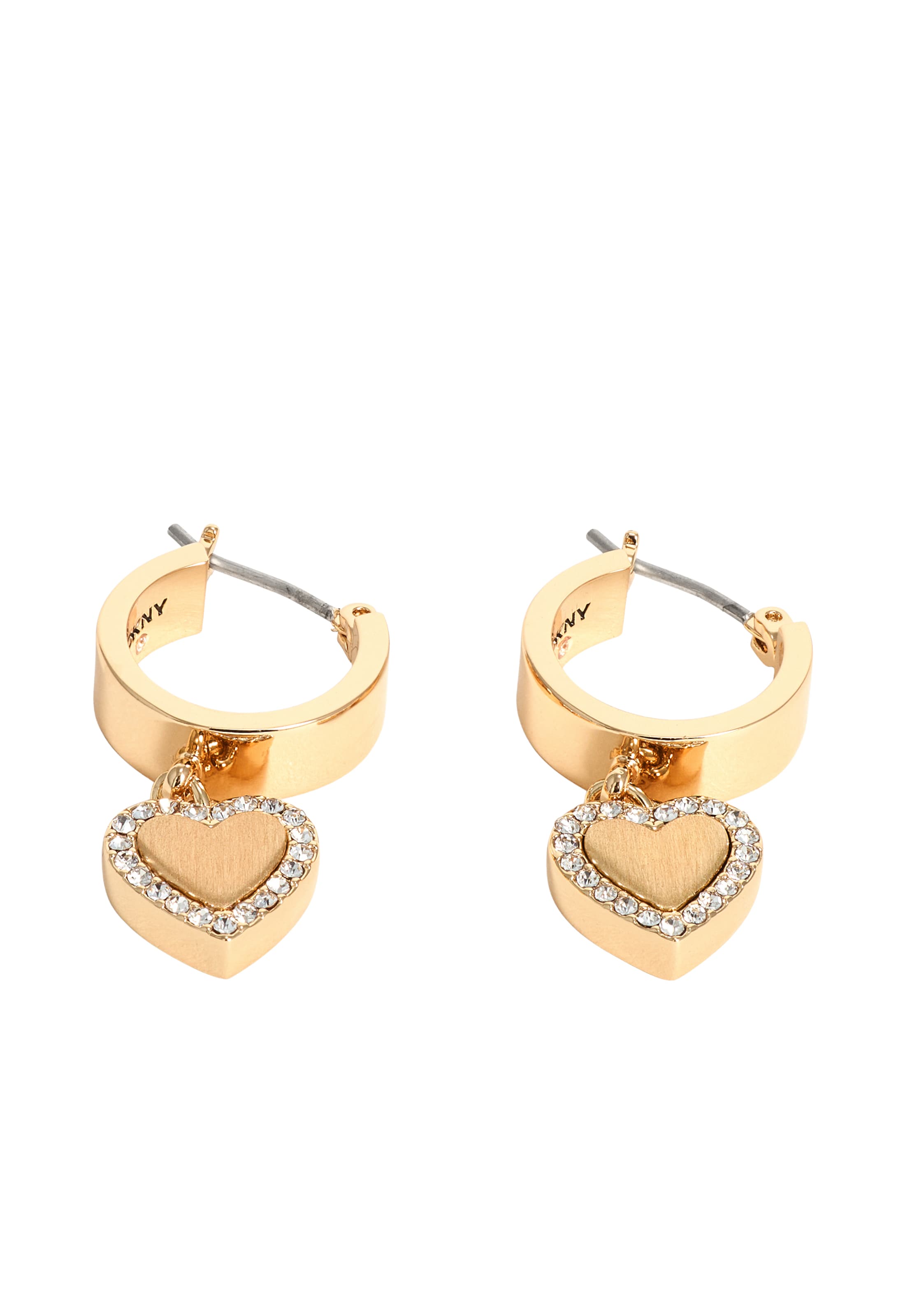 Boucles d'oreilles 'HEART' DKNY en or : devant