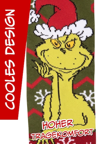 The Grinch Socken 'Merry Grinchmas'‌‌ in Grün