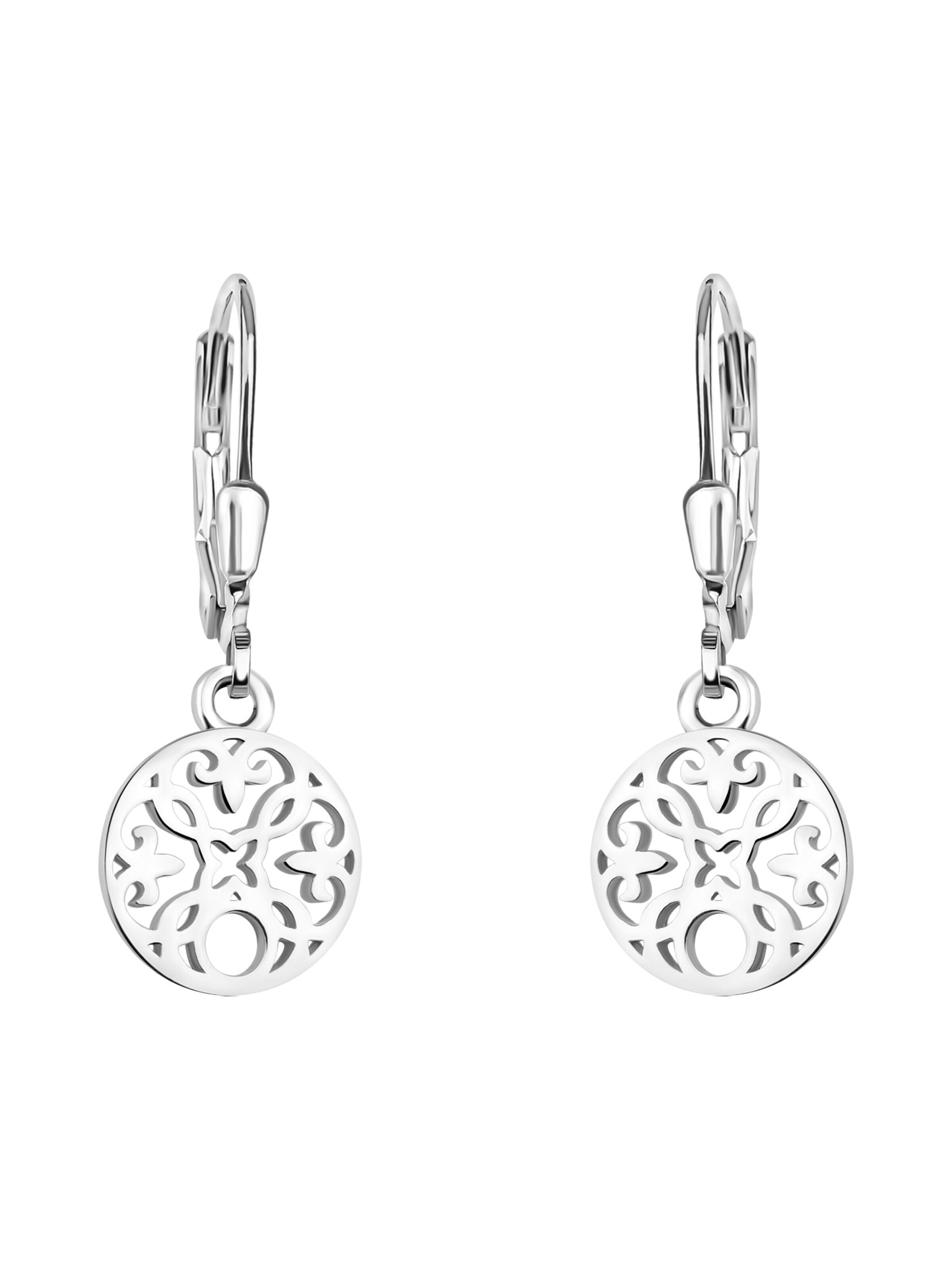 Sofia Milani Ohrringe 'Ornament Circle'‌‌‌‌‌‌‌‌‌ in Silber: Vorderseite
