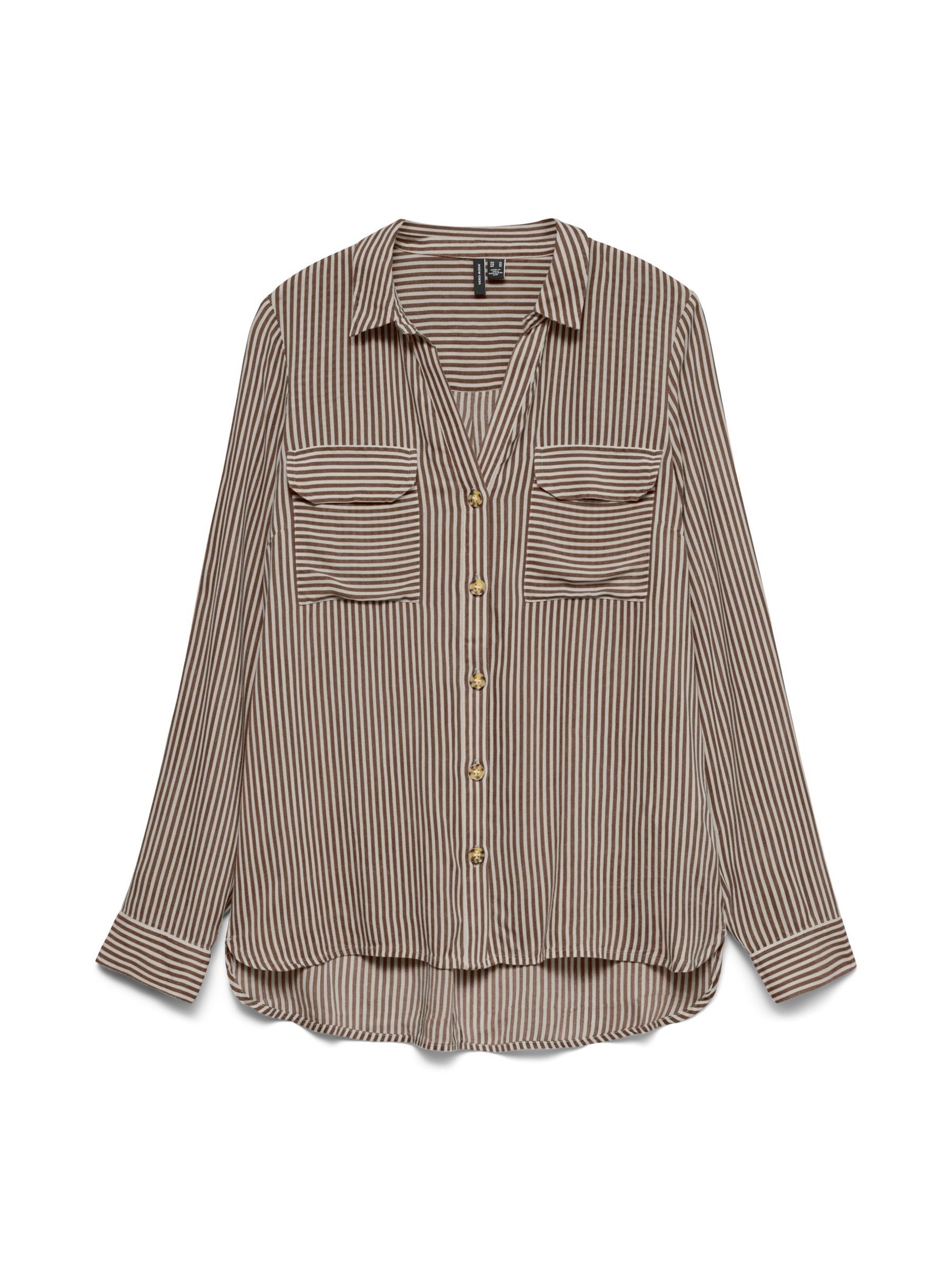 Vero Moda Curve Blouse 'VMBumpy' in Brown: front