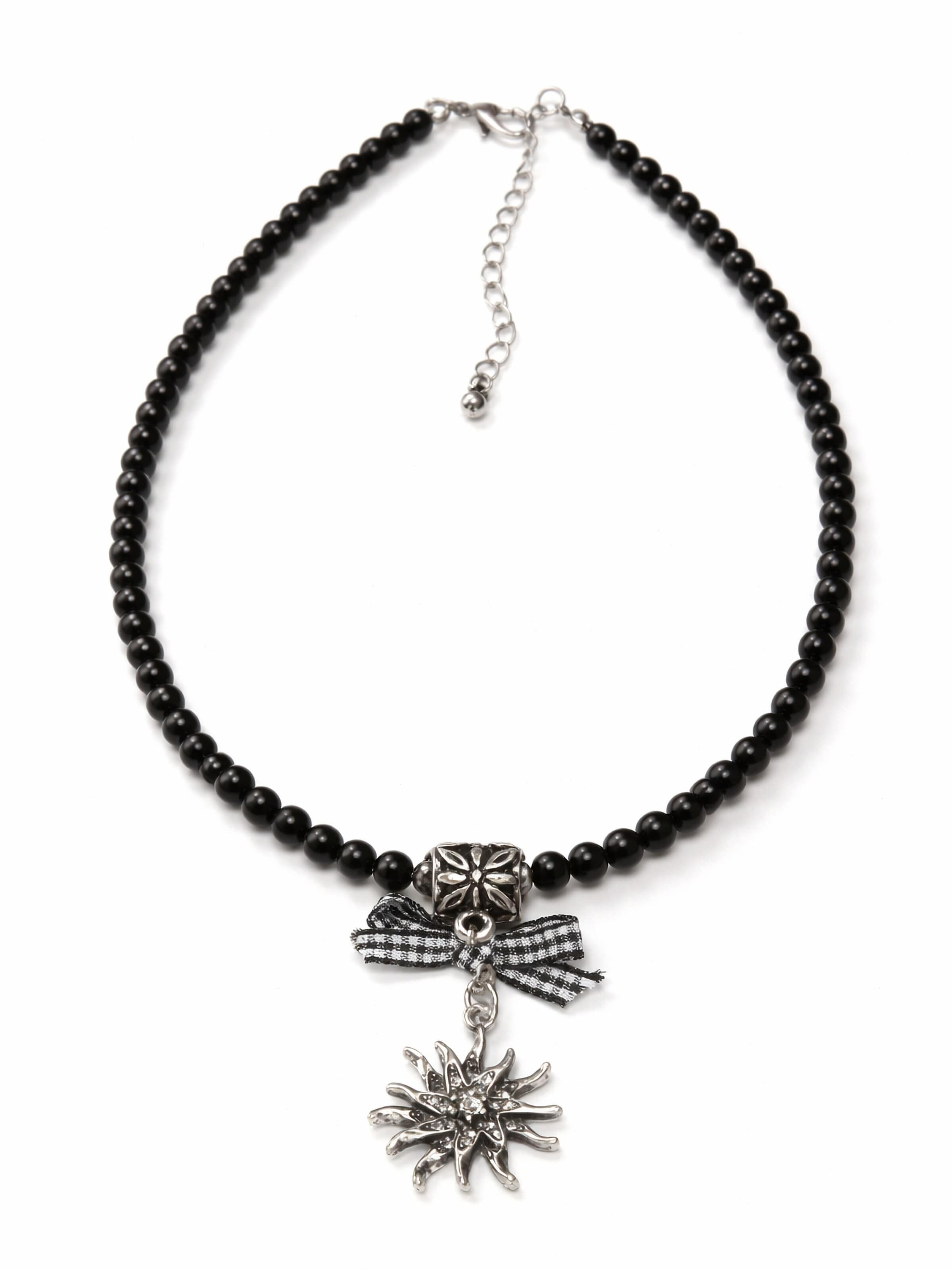Allgäu Rebell Necklace 'Edelweiß' in Black: front